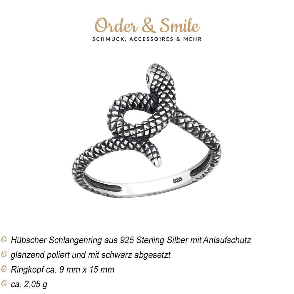 Order & Smile Schmuck Silberring Ring Schlange Silber 925 günstig online kaufen