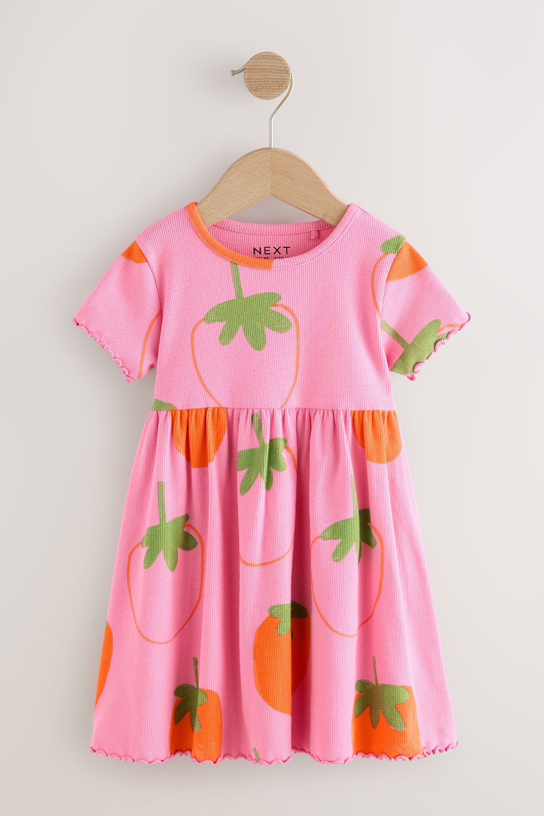 Next Jerseykleid Geripptes Kurzarmkleid (1-tlg)