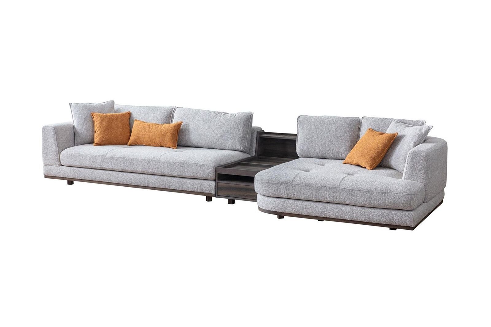 JVmoebel Ecksofa Exklusive Ecksofa L - Form Grau Wohnzimmer Eckgarnitur Couch Sofa, 1 Teile, Made in Europa