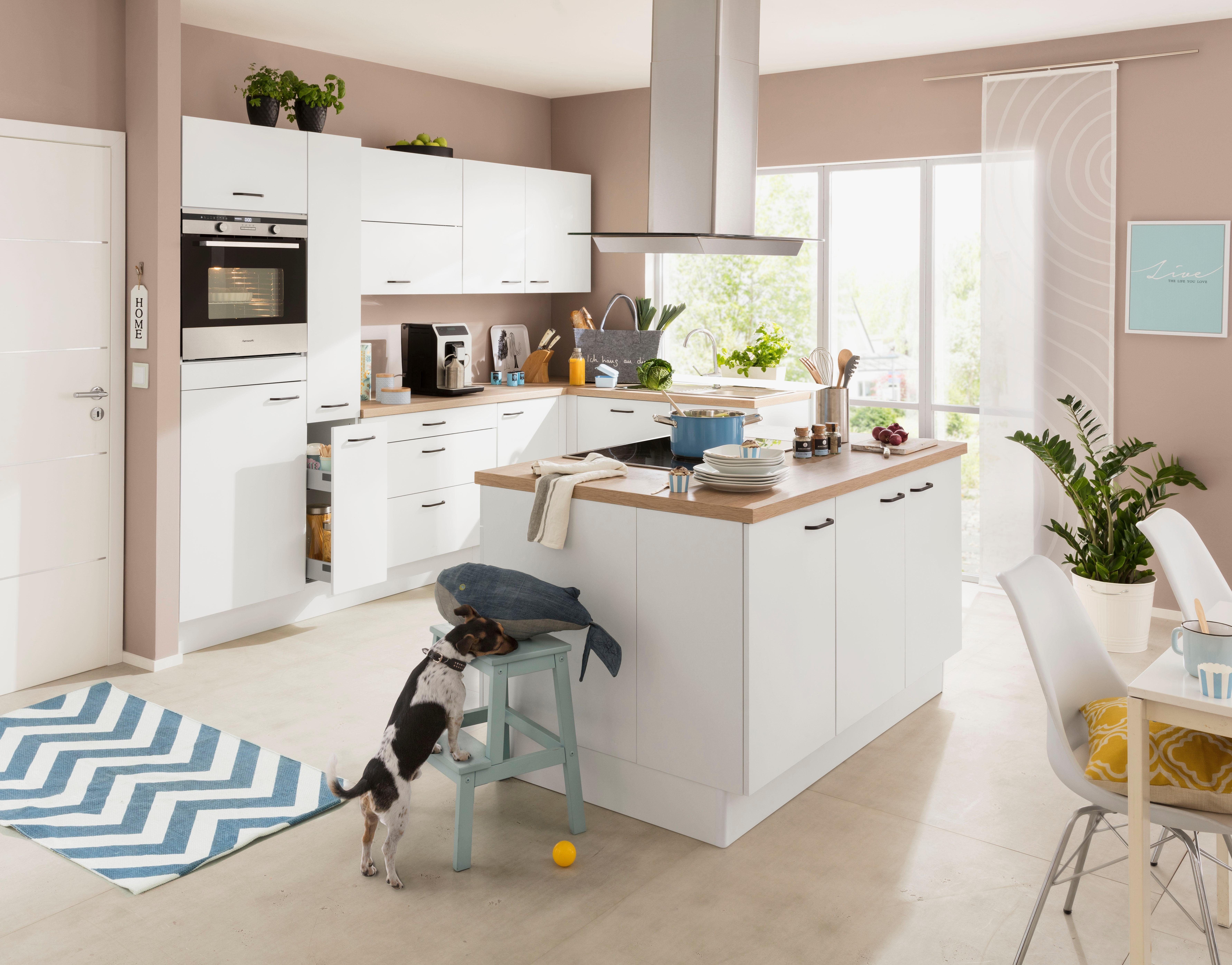 OPTIFIT Kücheninsel Elga, Soft-Close-Funktion, großen Vollauszügen, Stellbreite 150 x 95 cm