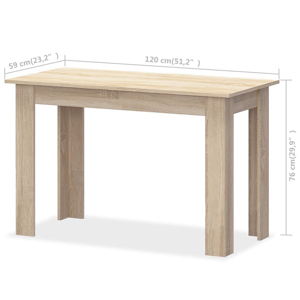 Bänke vidaXL Tisch Eiche, (3-tlg) Essgruppe 3-tlg. Essgruppe und Holzwerkstoff