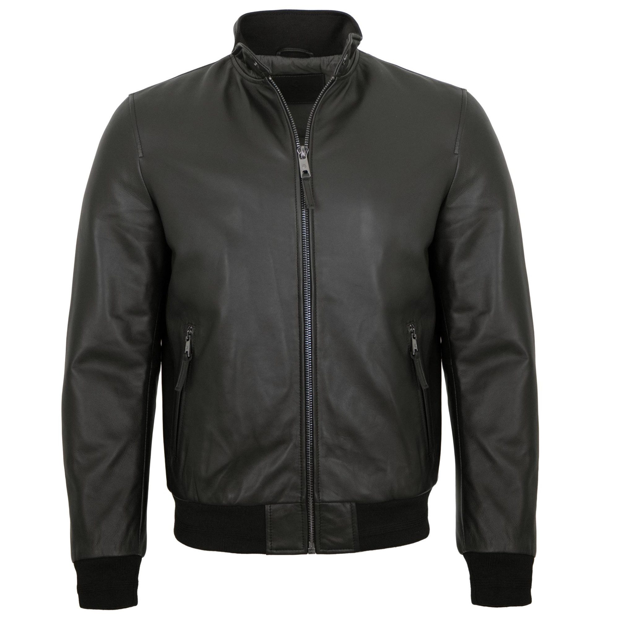 MILESTONE Lederjacke MSHalvar Milestone - Herren Lederjacke Blouson Lammnappa schwarz