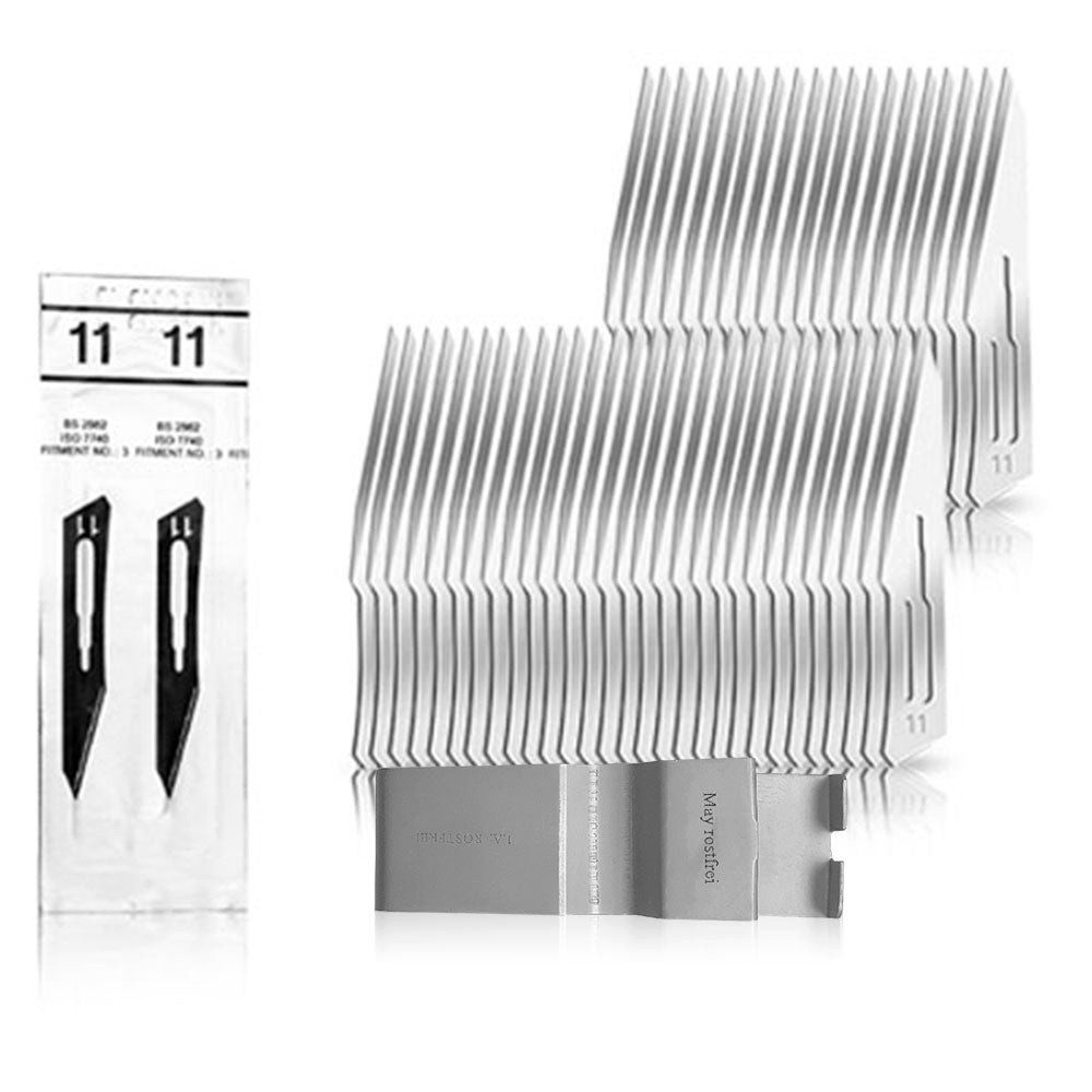 May Bastelmesserklinge May 50 Stück Skalpellklingen Figur 11 aus Karbonstahl – Sterile