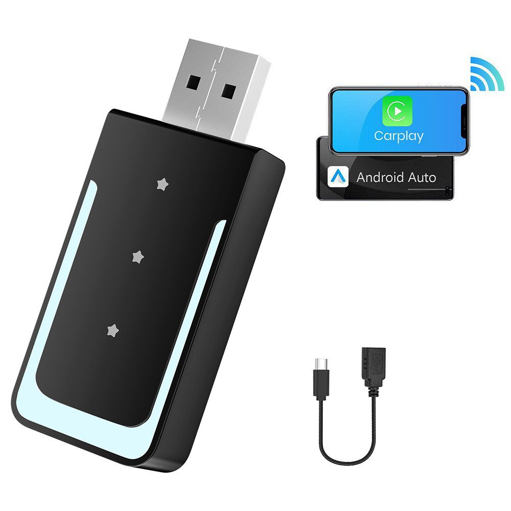 Apple Carplay Wireless Adapter & Wireless Android Auto Adapter 2-in-1 Adapter