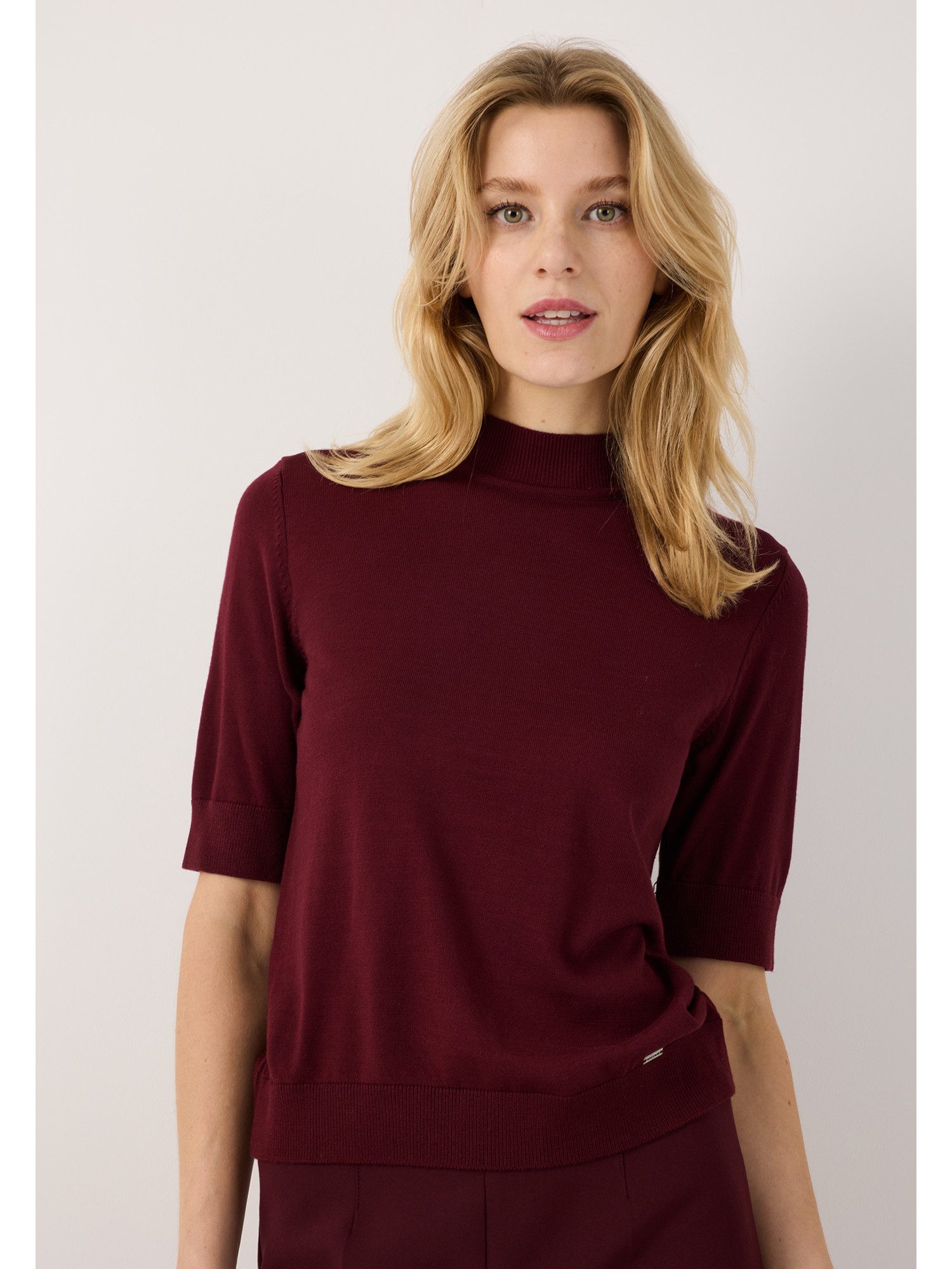 MORE&MORE Rundhalspullover feiner, zeitloser Halbarmpullover