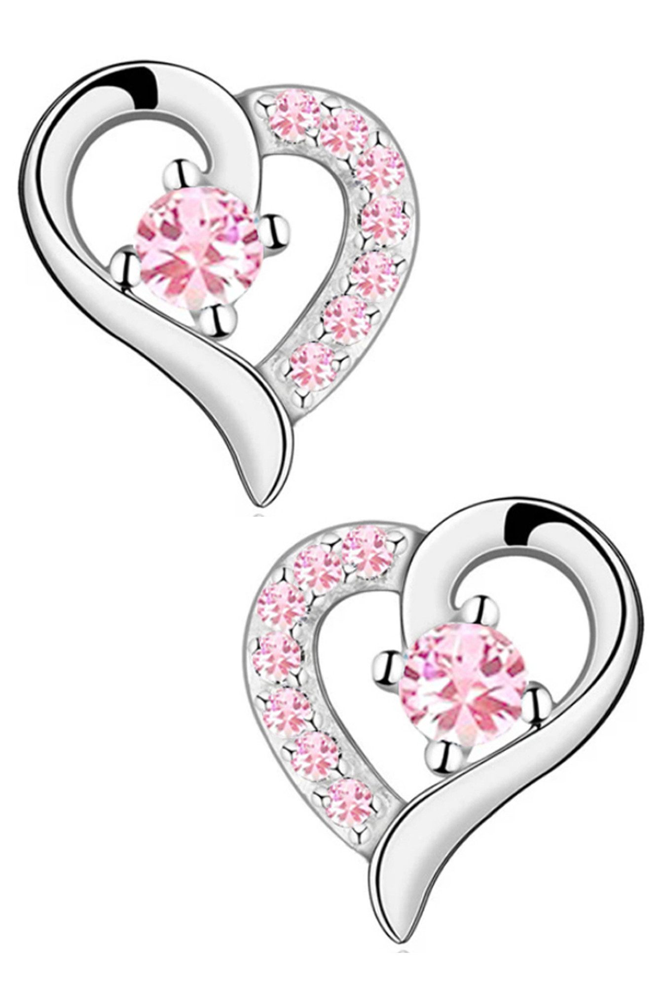 Limana Paar Ohrstecker 925 Sterling Silber Herz Rosegold Gold Rosa Herzohrr günstig online kaufen