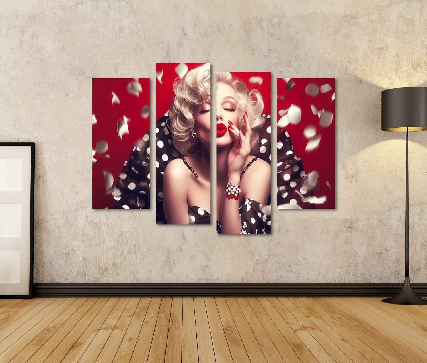 islandburner Leinwandbild, Marilyn Monroe Retro Glamour mit roten Lippen un günstig online kaufen