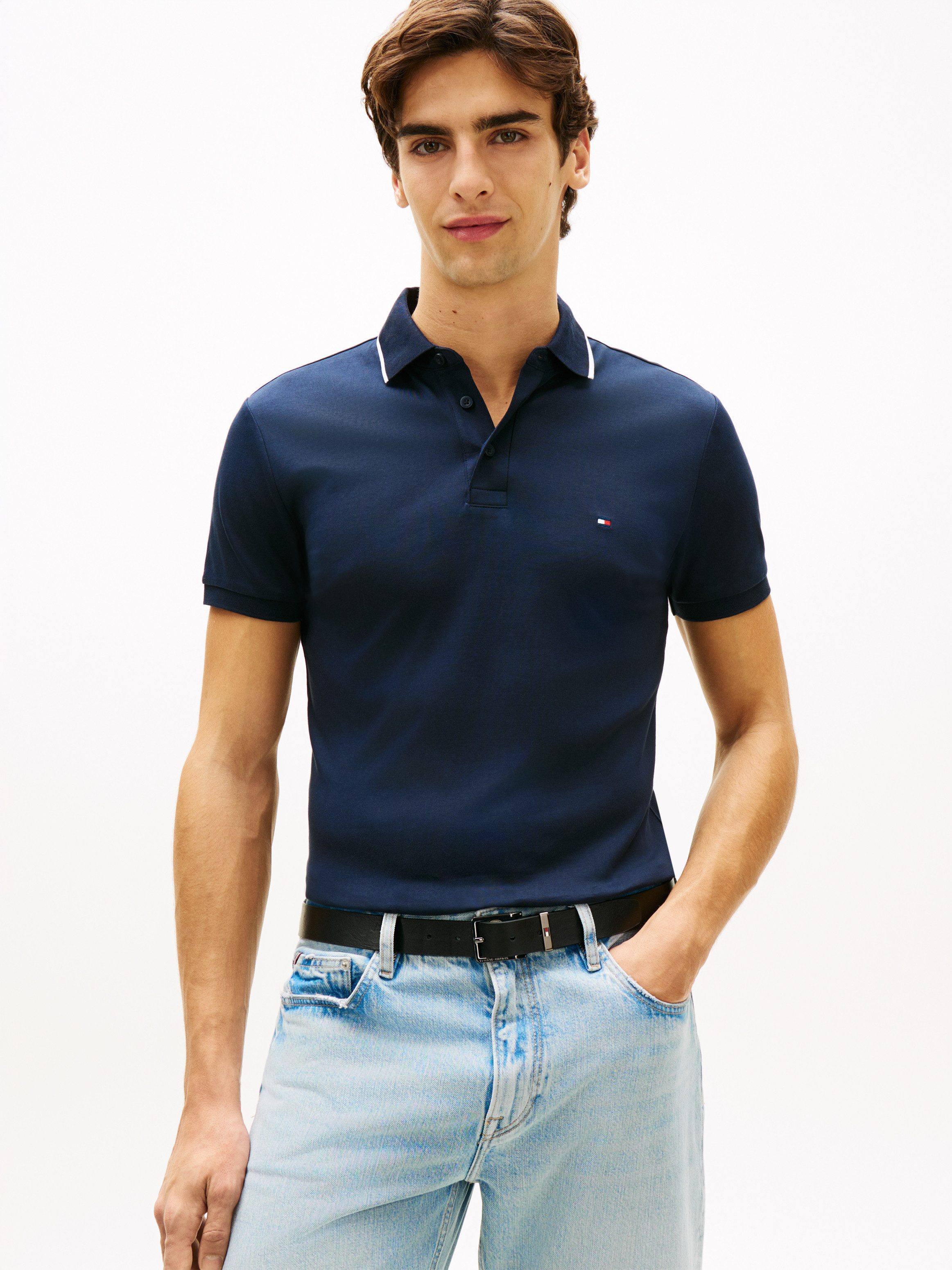 Tommy Hilfiger Poloshirt LIQUID COTTON TIPPED Slim fit mit Polokragen günstig online kaufen