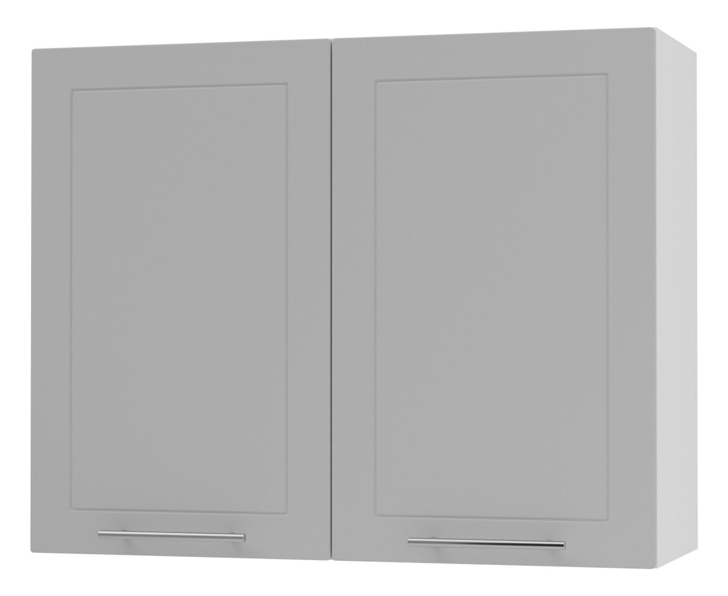 Feldmann-Wohnen Klapphängeschrank Kvantum (2-türig, innen 2 Einlegeböden, Türanschlag beidseitig, Soft-Close, 1-St., Fronten mit dekorativen Fräsungen und leicht abgerundeten Ecken) 80x32,5x72cm Front- und Korpusfarbe wählbar 2-türig