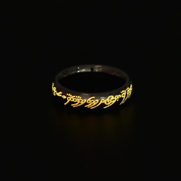 AquaBreeze Fingerring Leuchtzauberring Edelstahlring Gravierter Ring (Hochwertiger Titanring Vier Farben), Nachtleuchtender Ring für Männer und Frauen