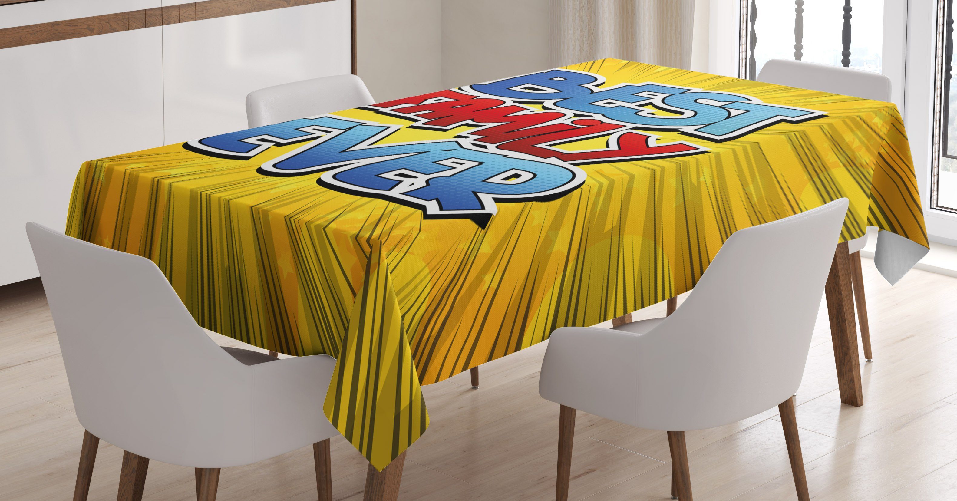 Best Abakuhaus Family Tischdecke Für Bereich Klare Farbfest den Farben, Karikatur geeignet Wörter Außen haupt Waschbar