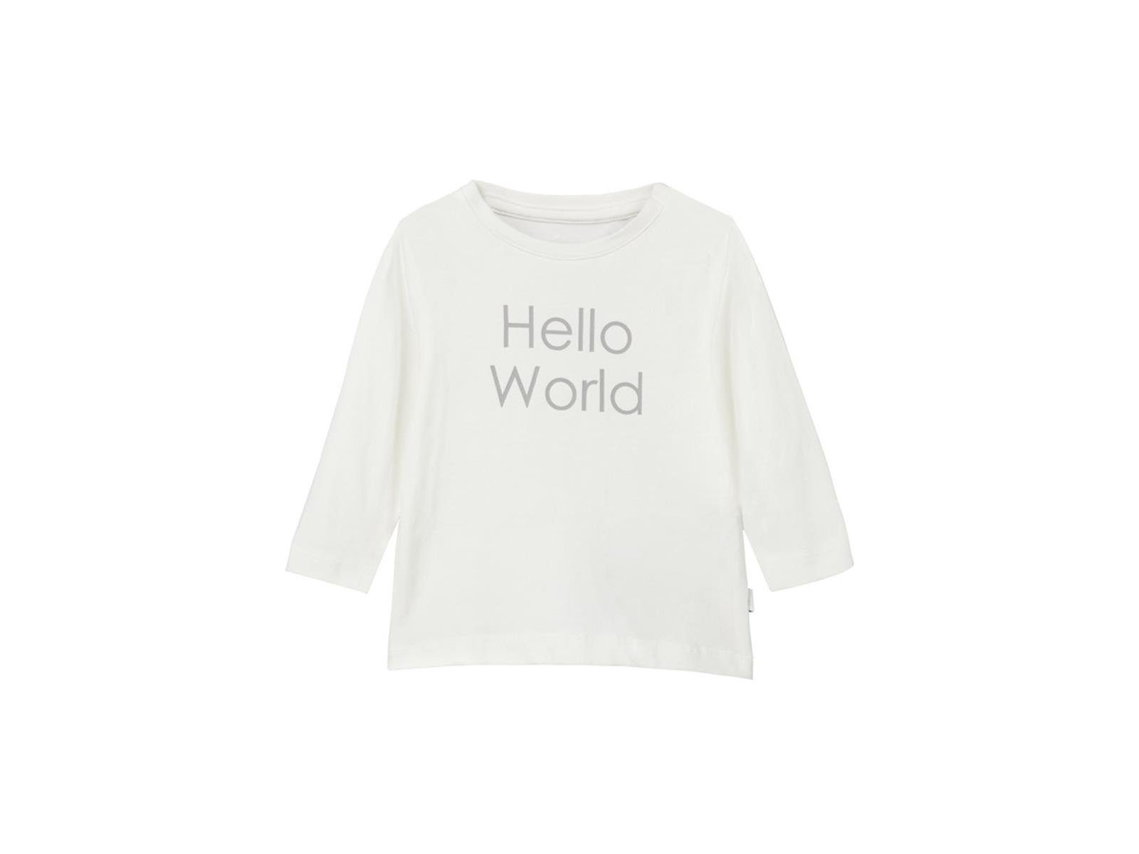Name It Longsleeve Name It Baby Langarmshirt Print "Hello World" weiß (1-tlg) sportlicher Schnitt, mit Frontprint