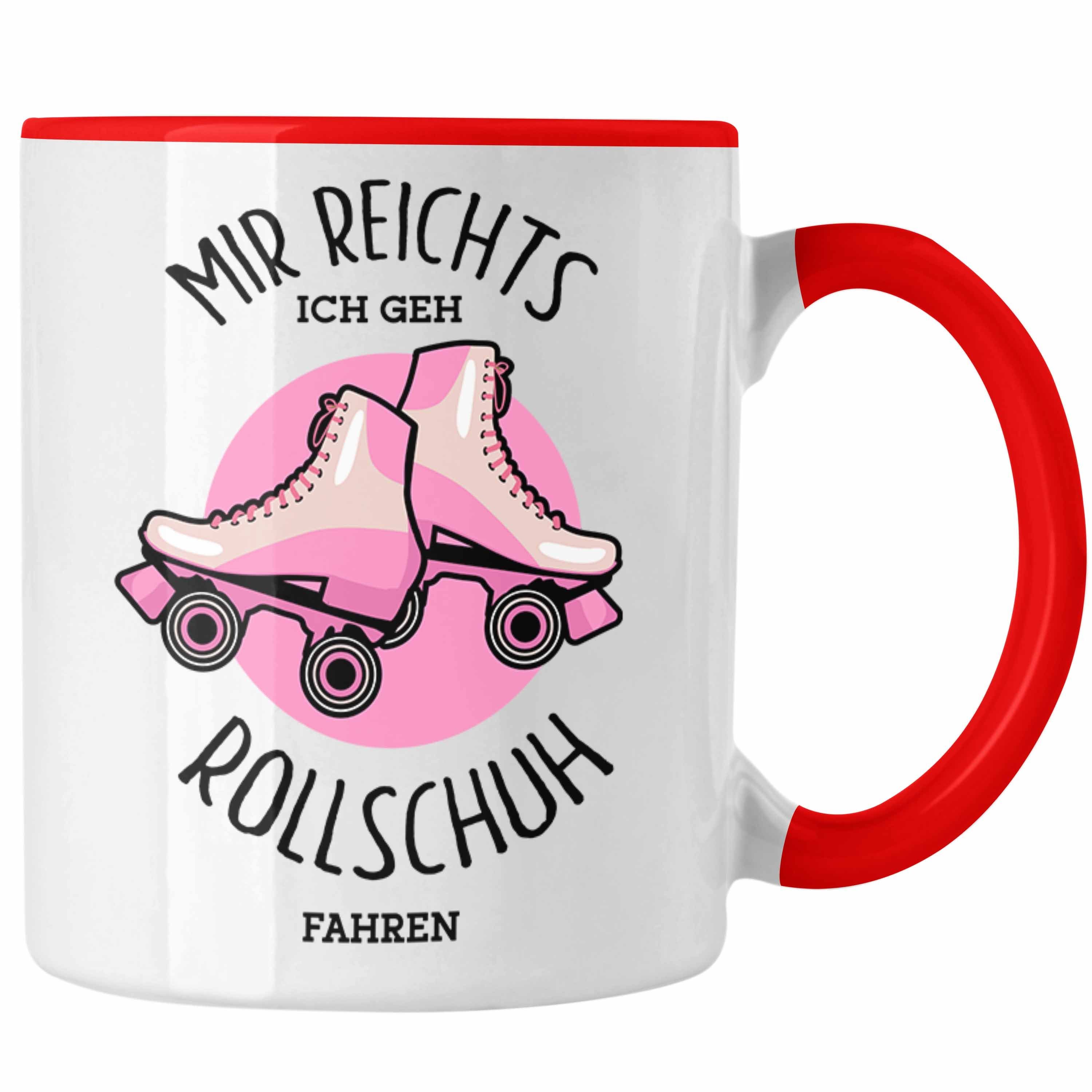 Trendation Tasse Lustige Rollschuh-Tasse Geschenk für Rollschuhfahrerinnen Mir Reichts Rot
