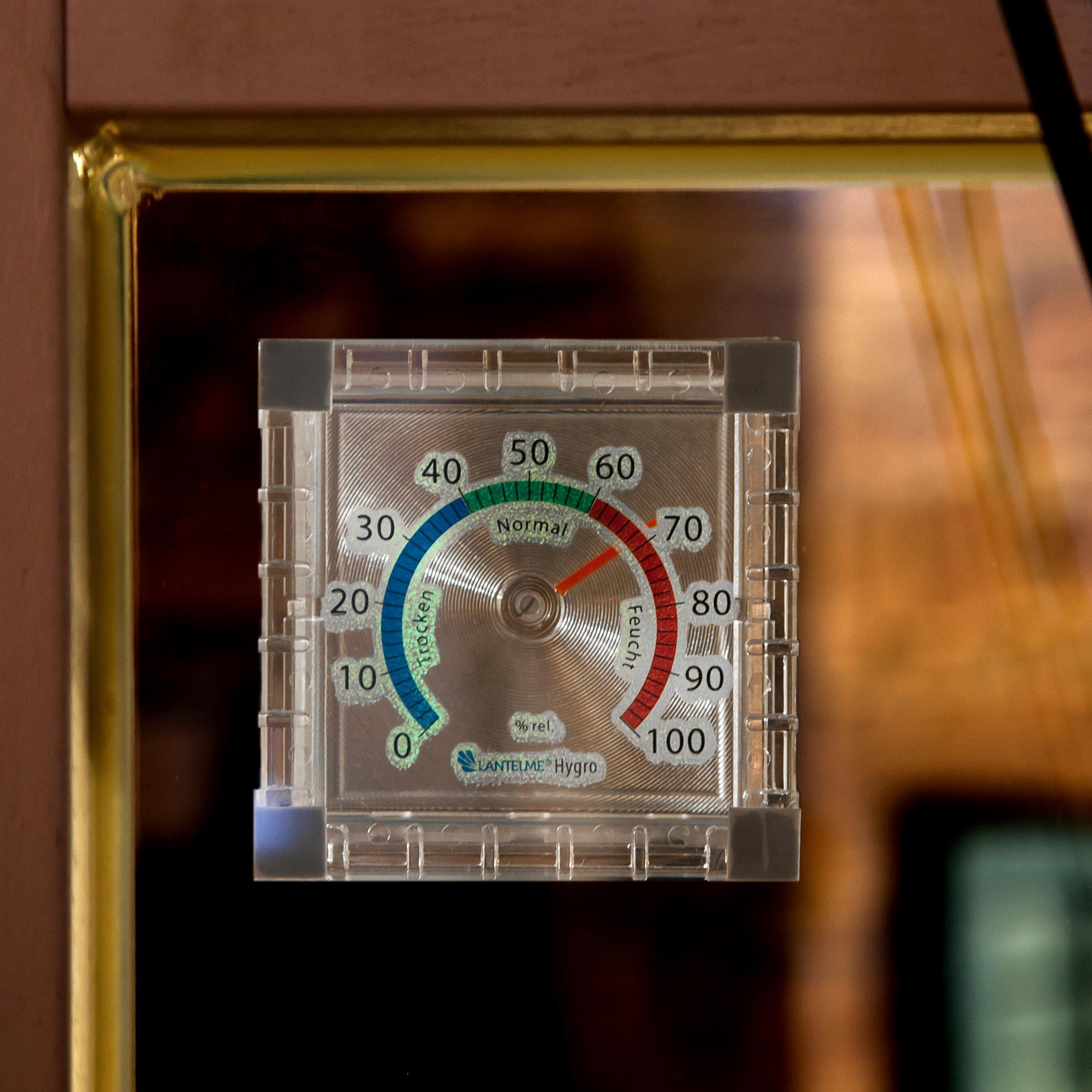 Lantelme Hygrometer und Thermometer Set Selbstklebend für Kühlschrank oder Fensterscheibe, (Spar-Set, 3-St., Asswahlmenü bitte beachten), Luftfeuchtigkeit und Temperaturmesser Set Analog