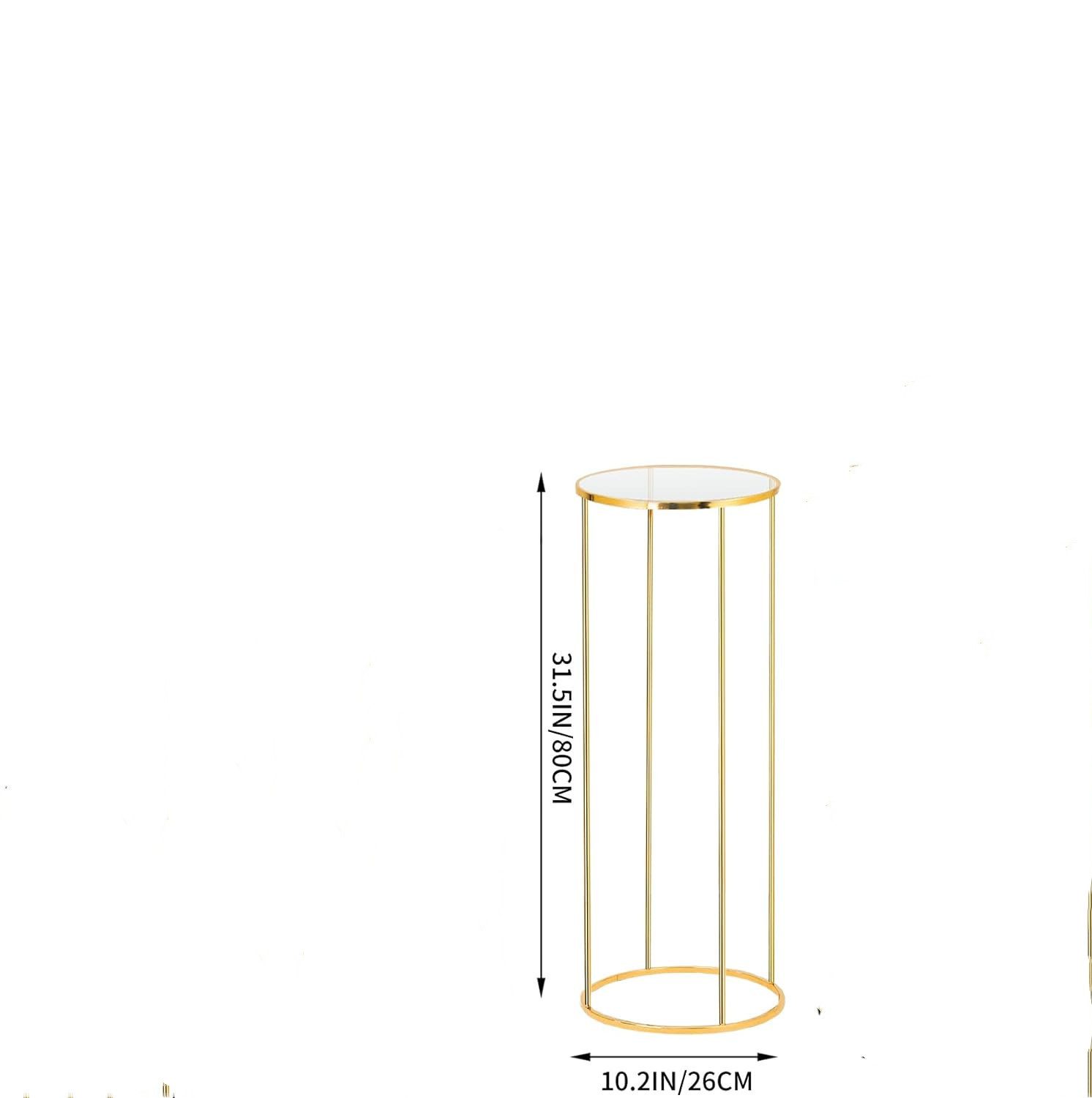 GarveeMore Blumenständer 4pcs Gold Metall Anlage Ständer, Zylinder Pedestal Ständer – Bild 4 von 4