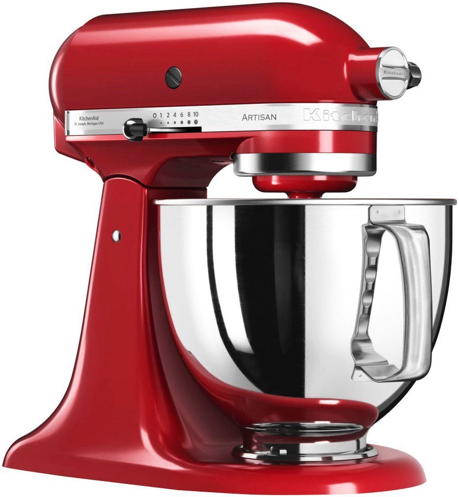 KitchenAid Küchenmaschine 5KSM125EER, 300 W, 4,8 l Schüssel, Gratis Fleischwolf+Gemüseschneider m. 3 Trommeln (Wert ca. 278,-€ UVP)