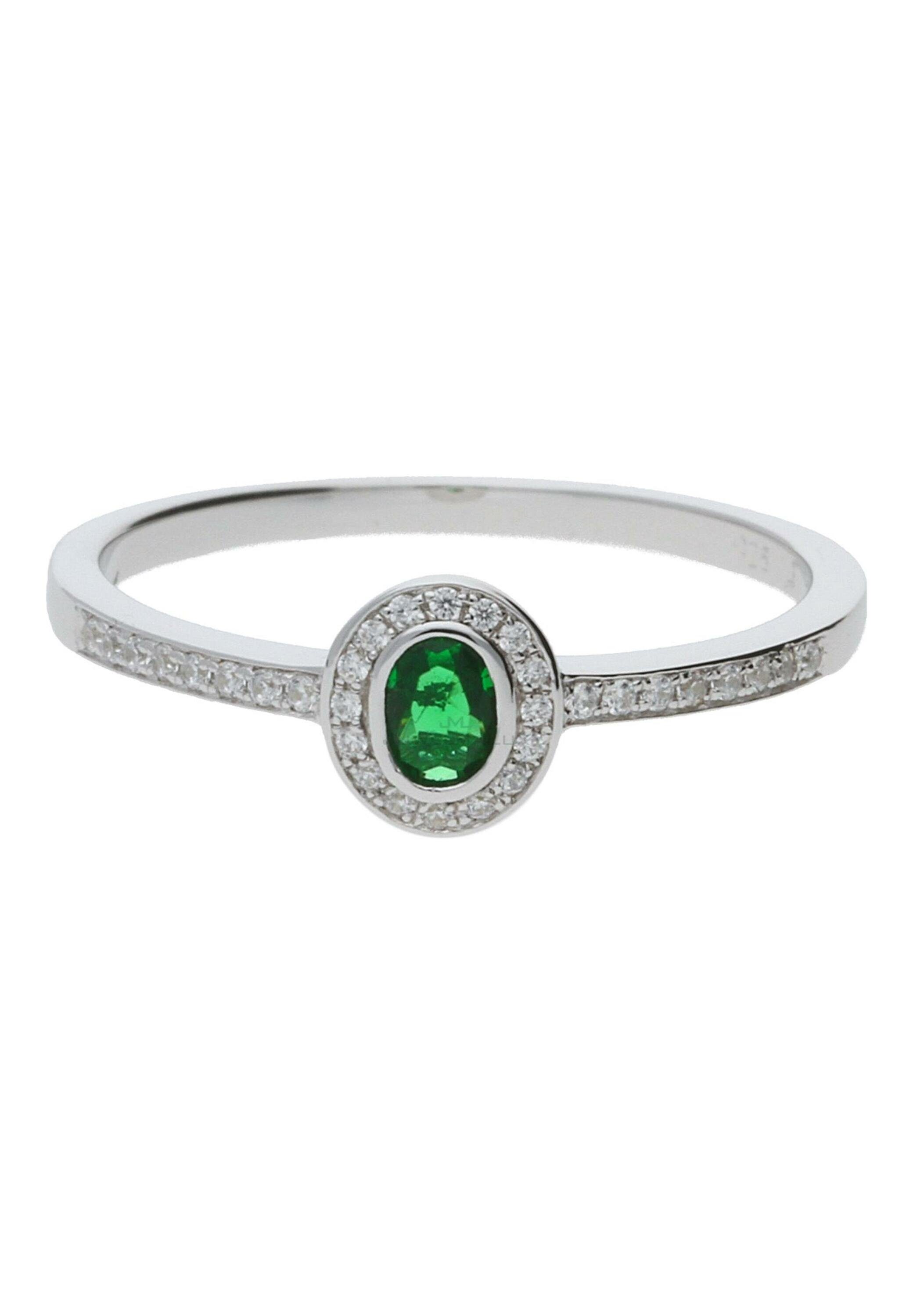Herren Schmuck JuwelmaLux Fingerring Ring in Silber mit syntetischem Smaragd