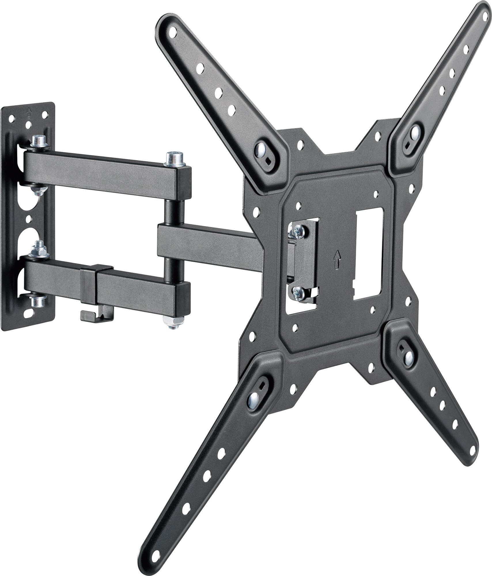 Schwaiger TV-Wandhalterung LWH33040, (bis 55 Zoll, neigbar, schwenkbar, bis 30kg, bis 400x400mm, integrierte Kabelführung, schwarz)