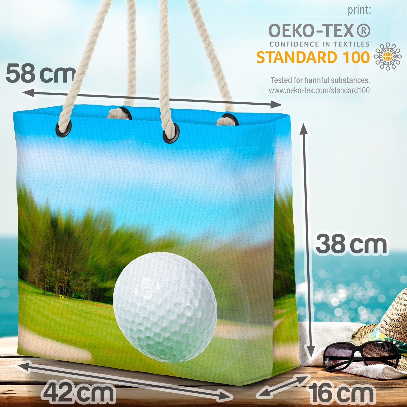 Golfplatz Golfspieler Caddy Sport Rasen VOID Sport Golfbälle Strandtasche Golfball (1-tlg), Golf