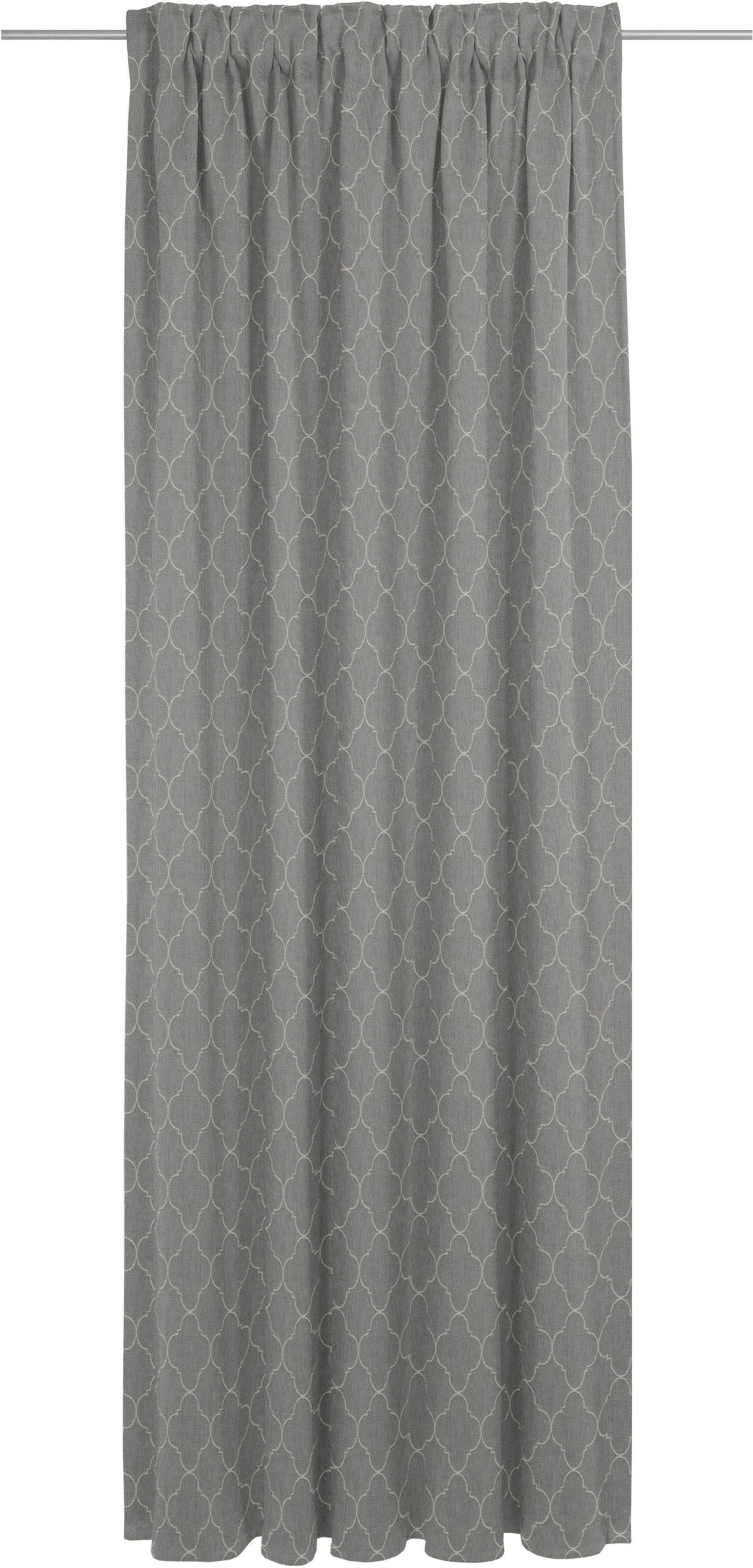 dunkelgrau Multifunktionsband St), aus nachhaltig Vorhang light, Indian Cortezada Jacquard, Bio-Baumwolle (1 blickdicht, Adam,