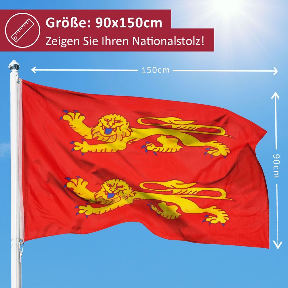 PHENO FLAGS Flagge Basse Normandie Flagge 90 x 150 cm Fahne Frankreich Normandiefahne (Hissflagge für Fahnenmast), Inkl. 2 Messing Ösen