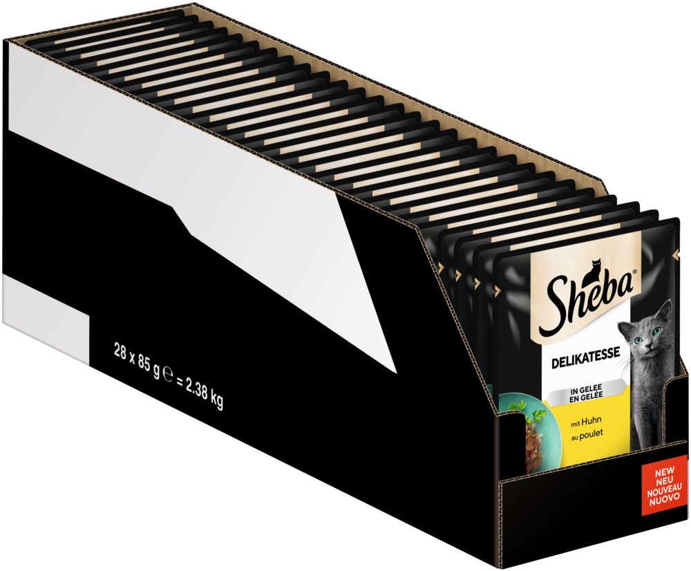 Sheba SHEBA® Portionsbeutel Delikatesse in Gelee mit Huhn 28 x 85g, Nassfutter für: Katze