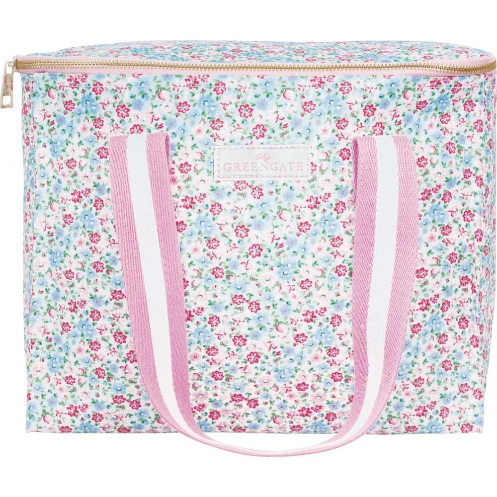 Greengate Henkeltasche Greengate Kühltasche LOUISA Weiß mit Blumen Muster 32x20 cm