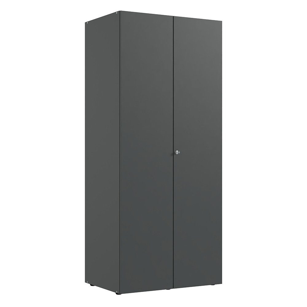 Lomadox Mehrzweckschrank MIAMI-43 graphit, mit Kleiderstange, abschließbar, ca. 80/185/54 cm