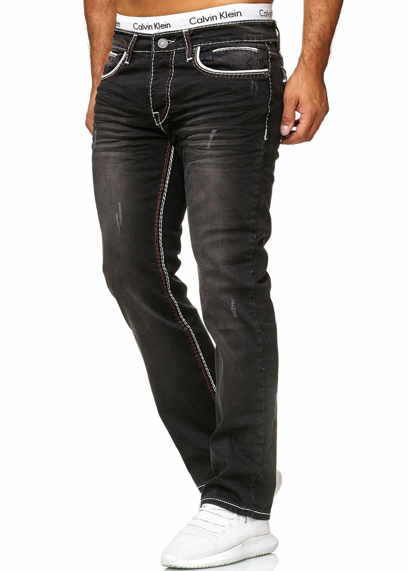 Code47 Slim-fit-Jeans Code47 Herren Jeans Denim Slim Fit Used Design Modell 5167