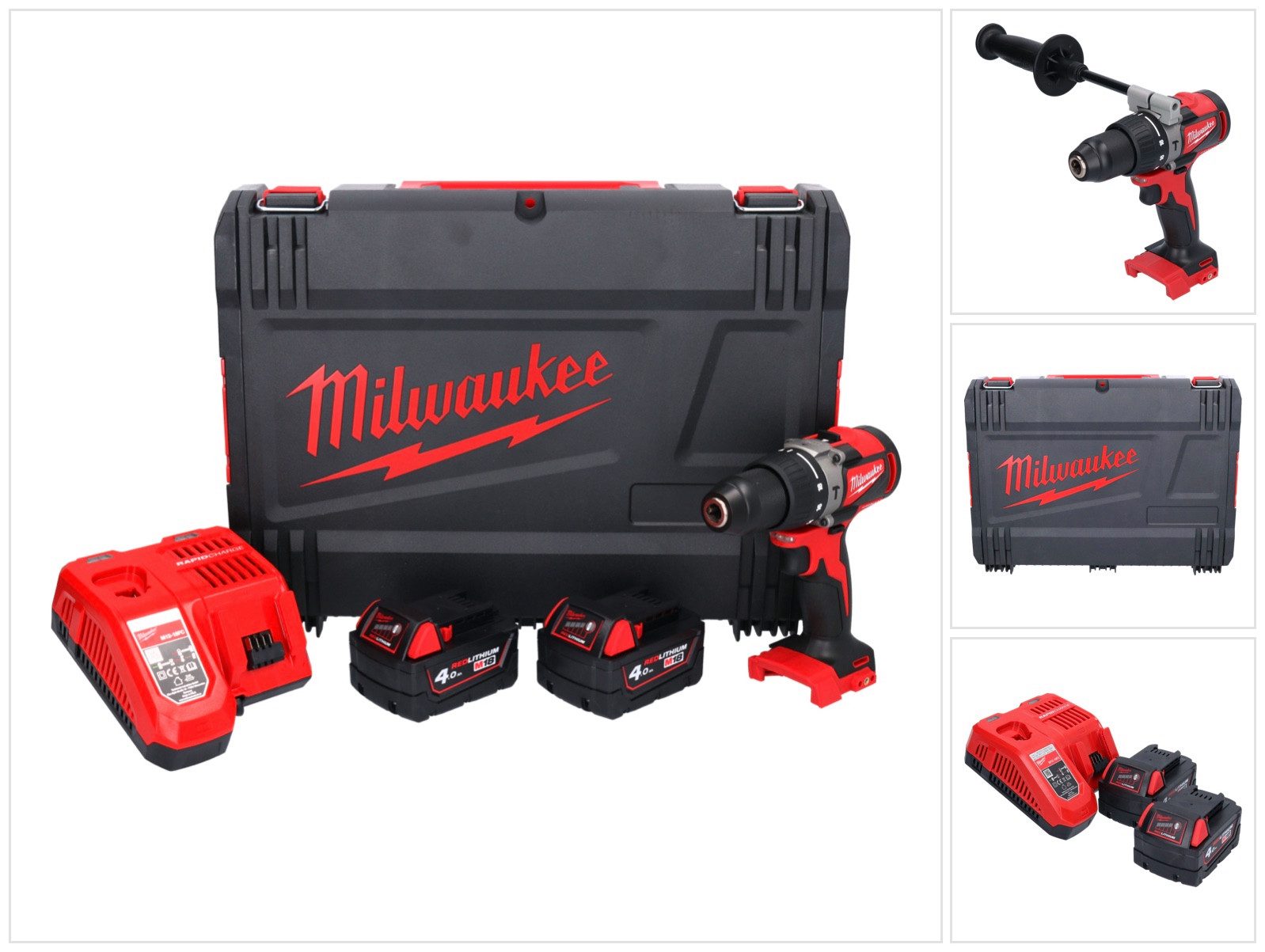 Milwaukee Akku-Schlagbohrschrauber M18 BLPD2-402X Akku Schlagbohrschrauber 18 V 82 Nm Brushless + 2x Akk