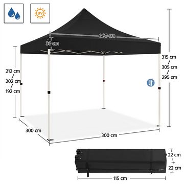 Yaheetech Faltpavillon, mit 0 Seitenteilen, 3x3m Pavillon Wasserdicht Pop-Up Faltzelt Höhenverstellbar Faltbar