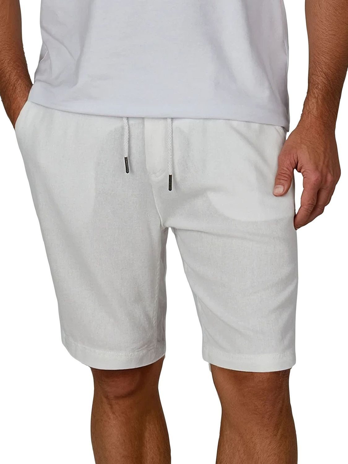 riverso Chinoshorts Herren Freizeitshorts RIVOliver Regular Fit Leinenshort mit Zugbandverschluss