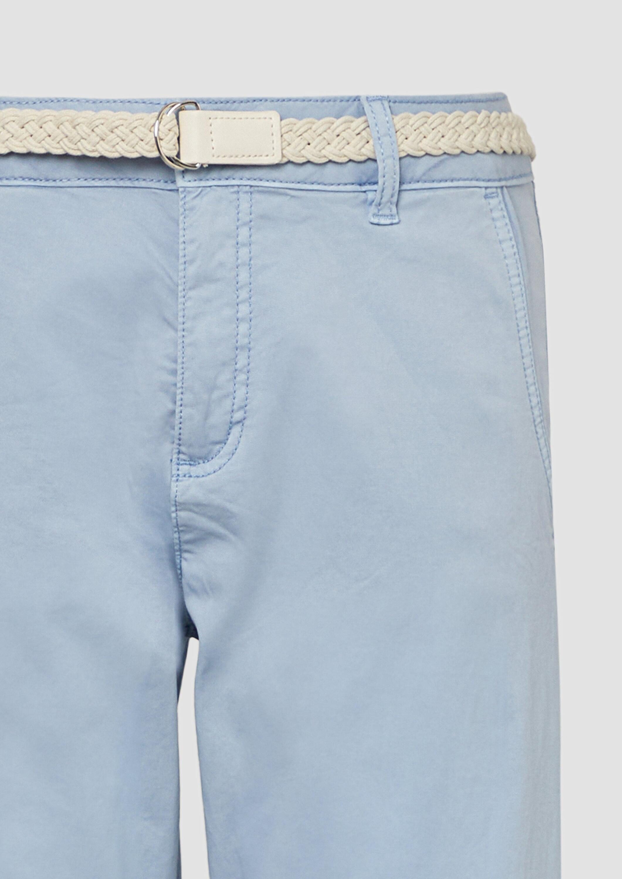 s.Oliver Chinos Hose CHINO Chino mit geflochtenem Gürtel und Garment Dye