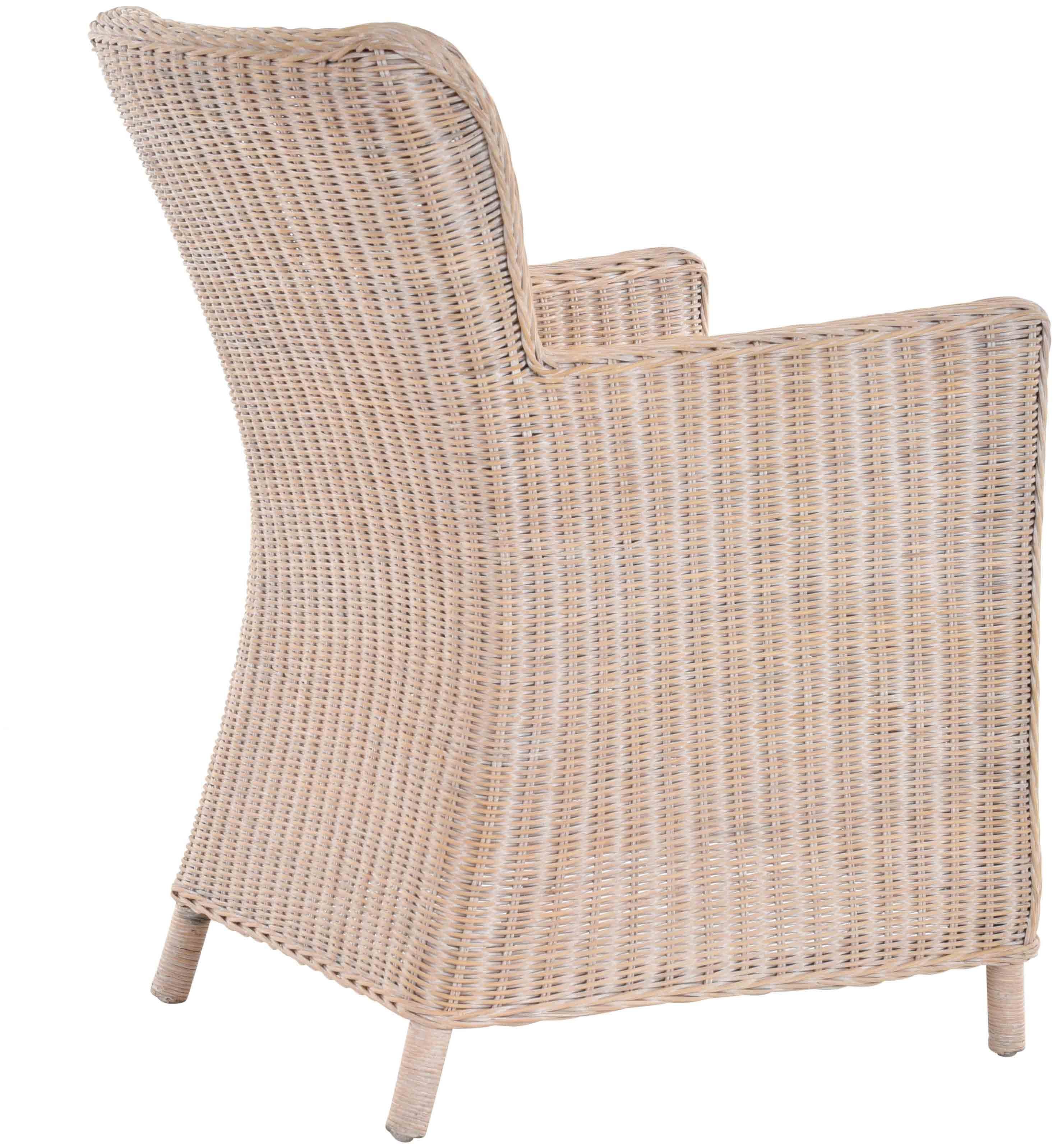 Rattansessel Sessel, Esszimmersessel Home Weiss Krines Stil Rattan Esszimmer Armlehnsessel, Set Skandinavischer Vintage Natur 2er