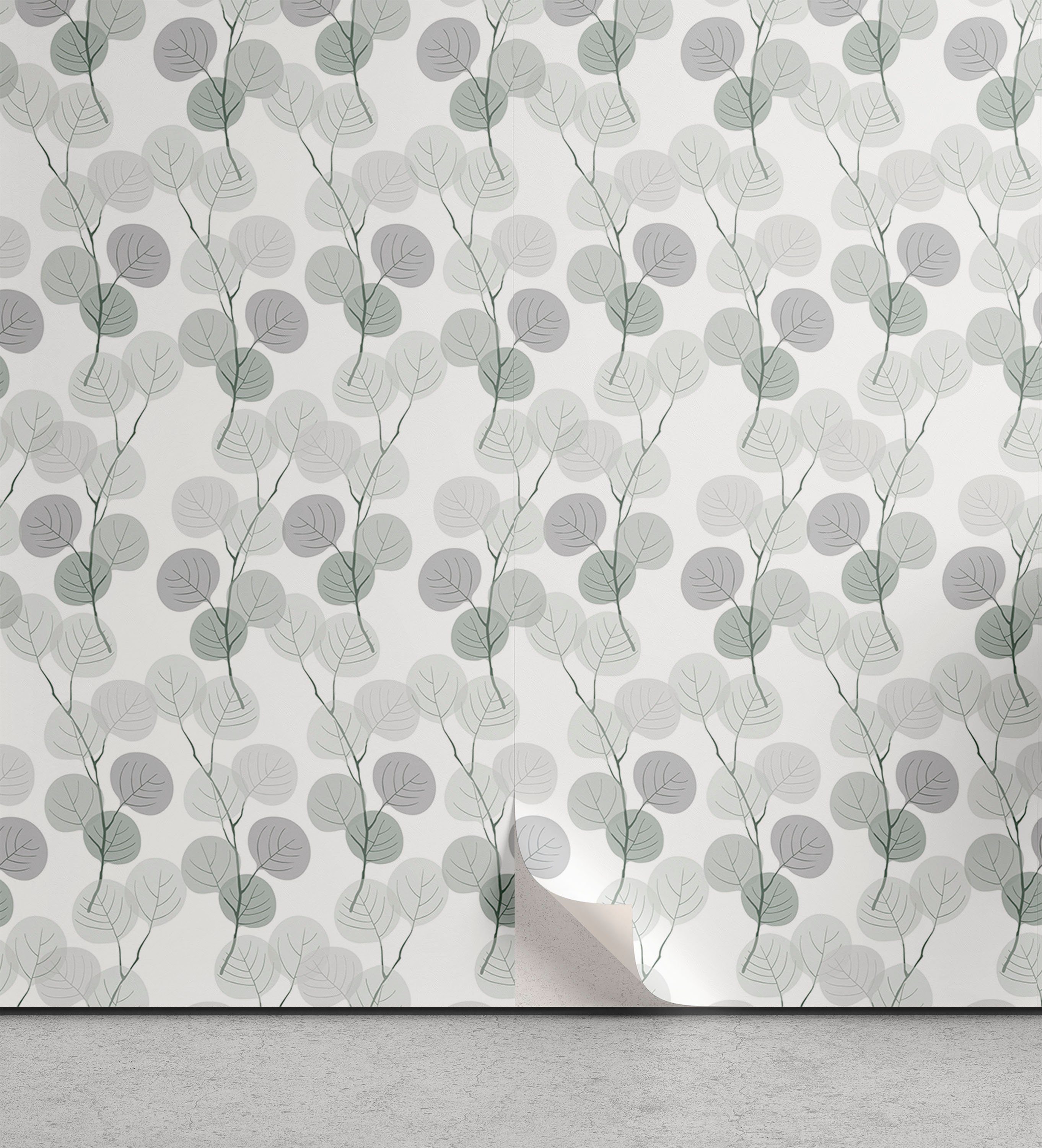 Abakuhaus Vinyltapete selbstklebendes Wohnzimmer Küchenakzent, Blatt Weiche Töne Herbstlaub Kunst