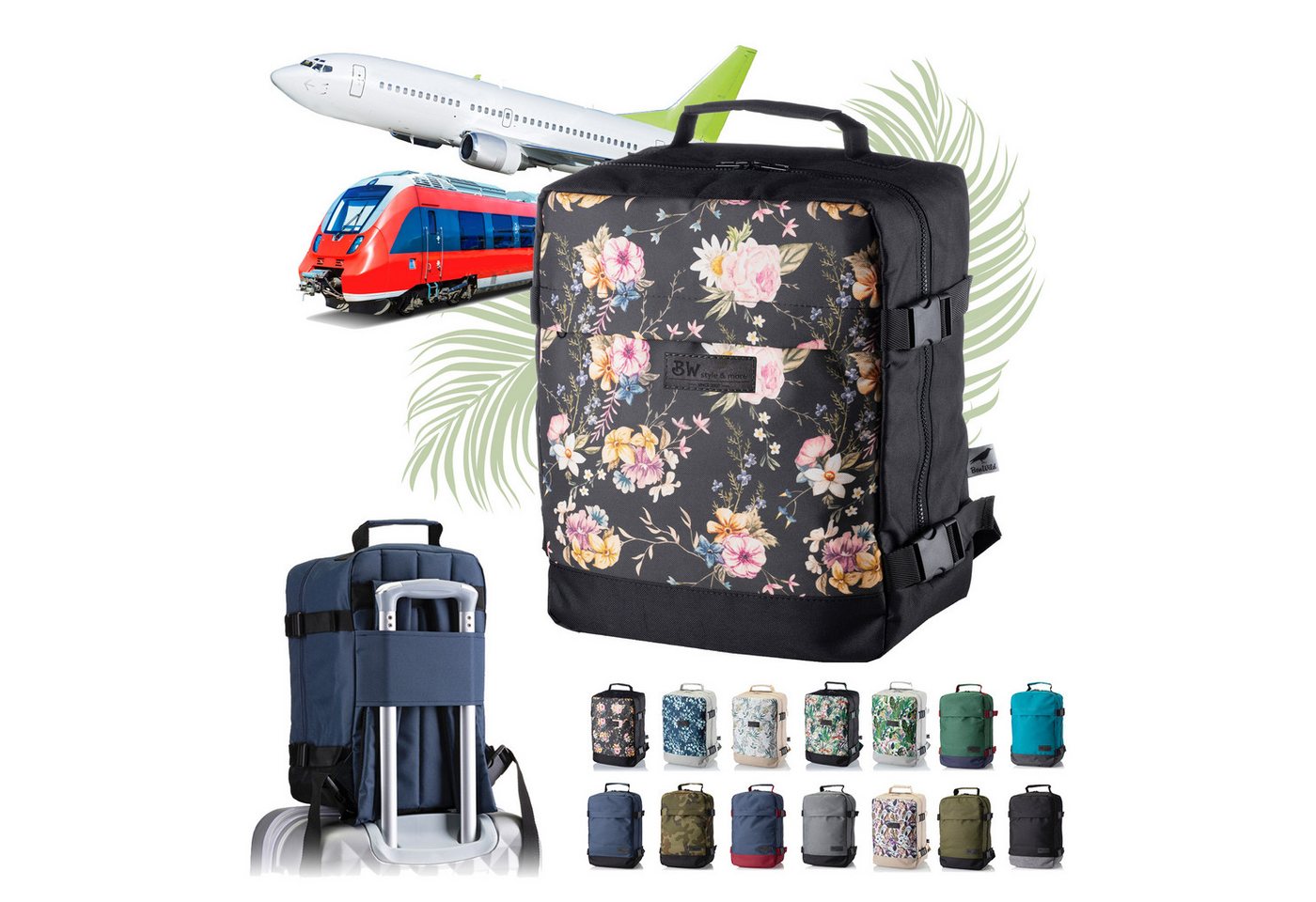 BambiniWelt by Rafael K. Handgepäckkoffer RUCKSACK Handgepäck Boardgepäck 40x20x25 40x30x20 Ryanair Wizzair, 2 Größen verfügbar: 40 x 25 x 20 cm (klein), 40 x 30 x 20 cm (groß)