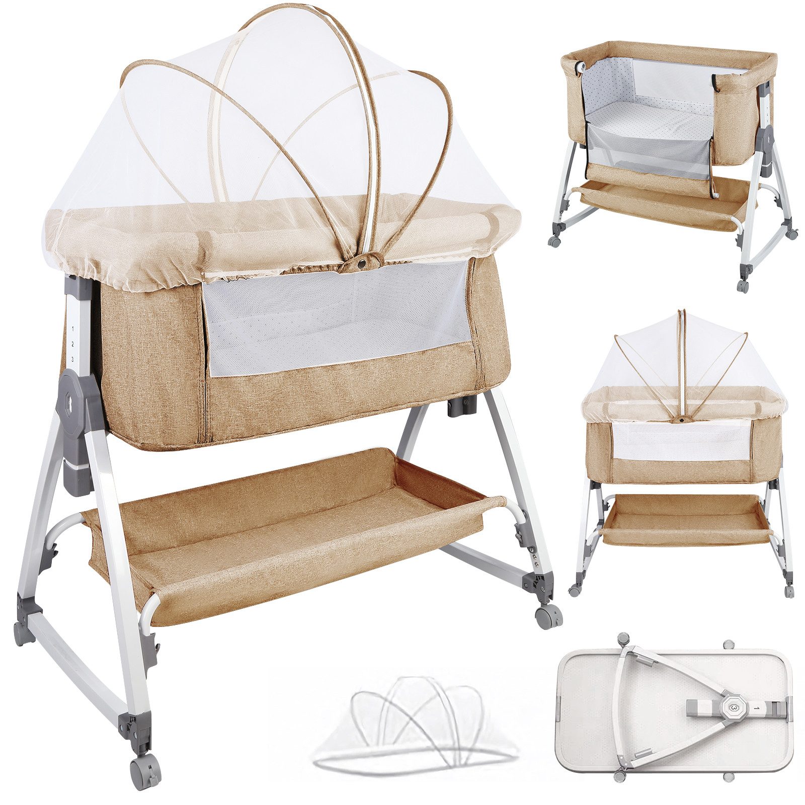 JEOBEST Beistellbett 3 in 1 Babybett, günstig online kaufen