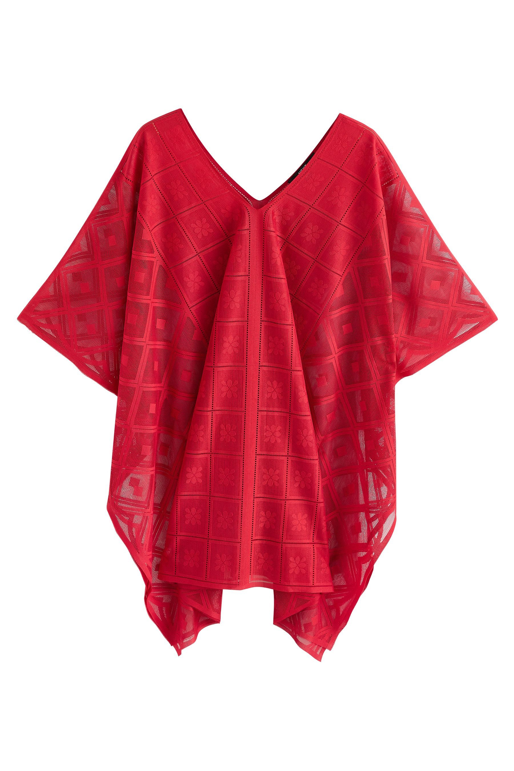 Next Poncho Poncho mit V-Ausschnitt und Spitze (1-St)