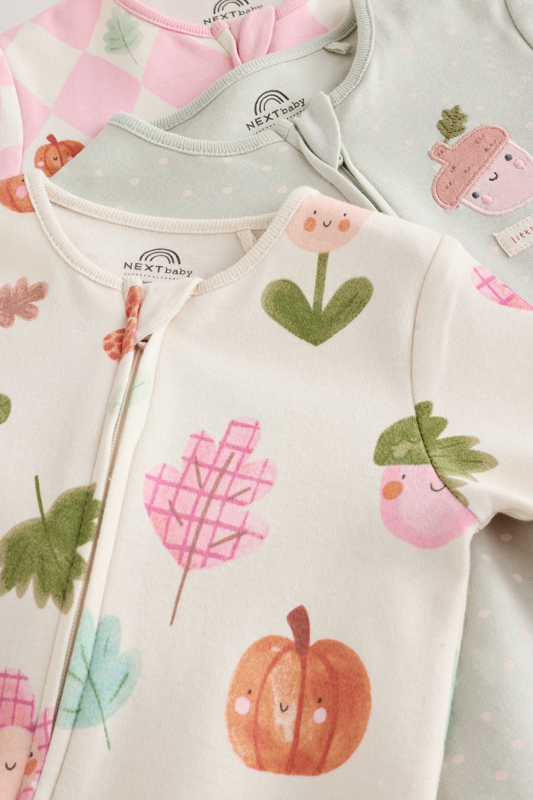 Next Schlafoverall Baby Schlafanzüge mit Zweiwege-RV, 3er-Pack (3-tlg) – Bild 5 von 5