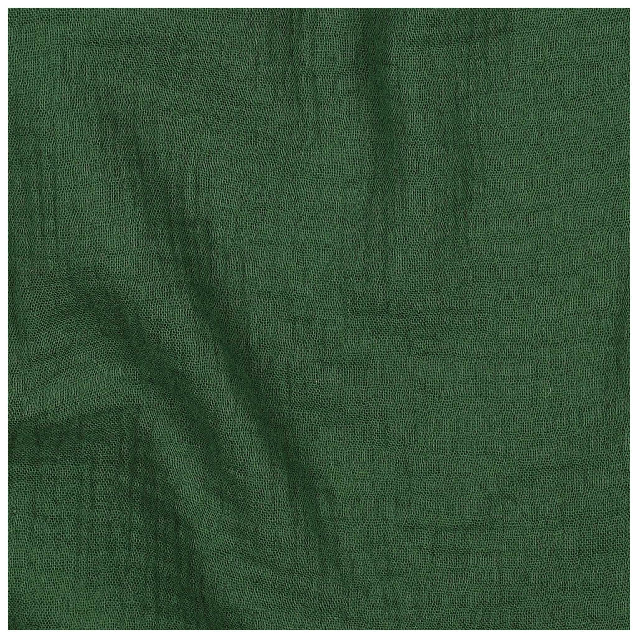 maDDma Stoff Musselin Bio Organic ab 1m Baumwollstoff Double Gauze Mulltuch, dunkelgrün