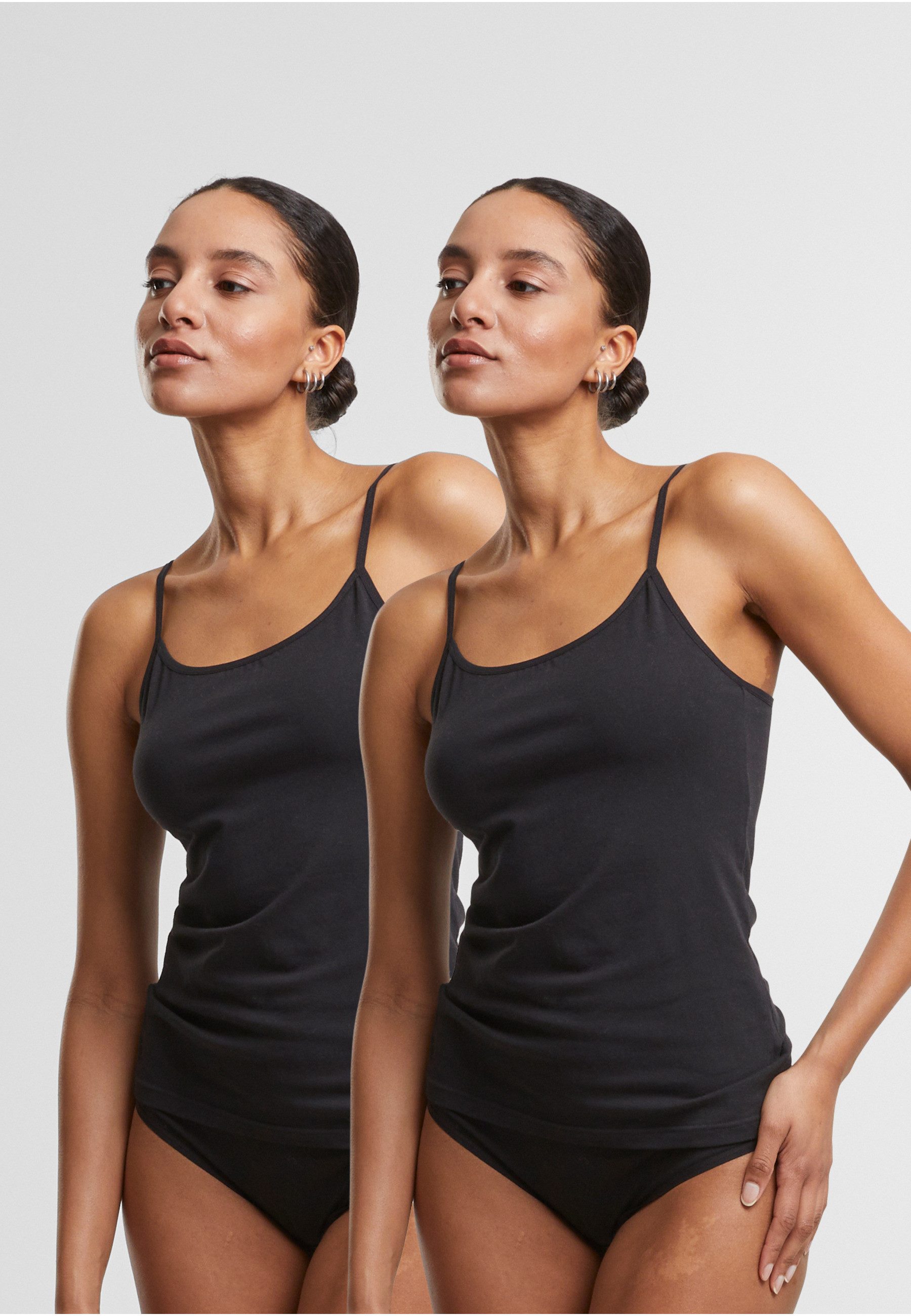 URBAN CLASSICS Muskelshirt Urban Classics Ladies Basic Tank Top Cotton 2-Pack (1-tlg)