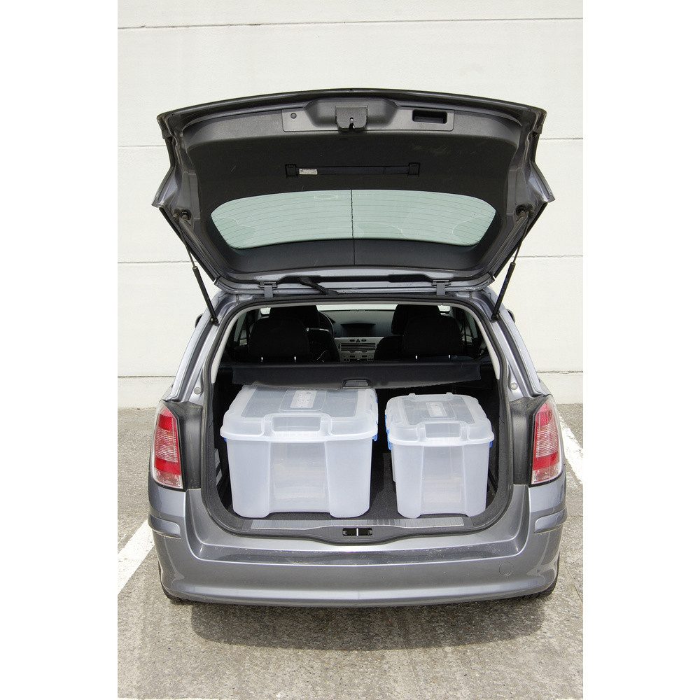 Curver Aufbewahrungsbox Curver 243696 Aufbewahrungsbox TOTEM Box 60L, transparent / blau Tr