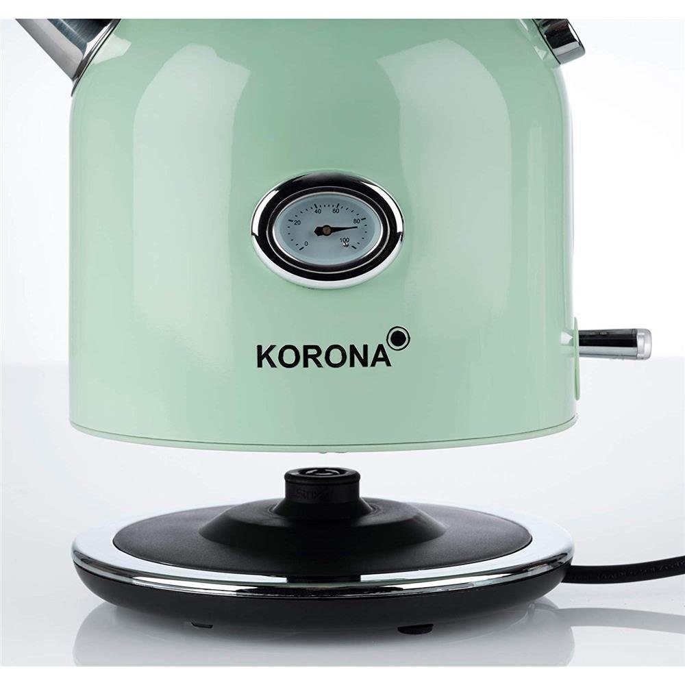 KORONA Wasserkocher Retro Wasserkocher 20665, 1.7 l, Vintage Design, Retro Optik, Pfeifkessel Optik