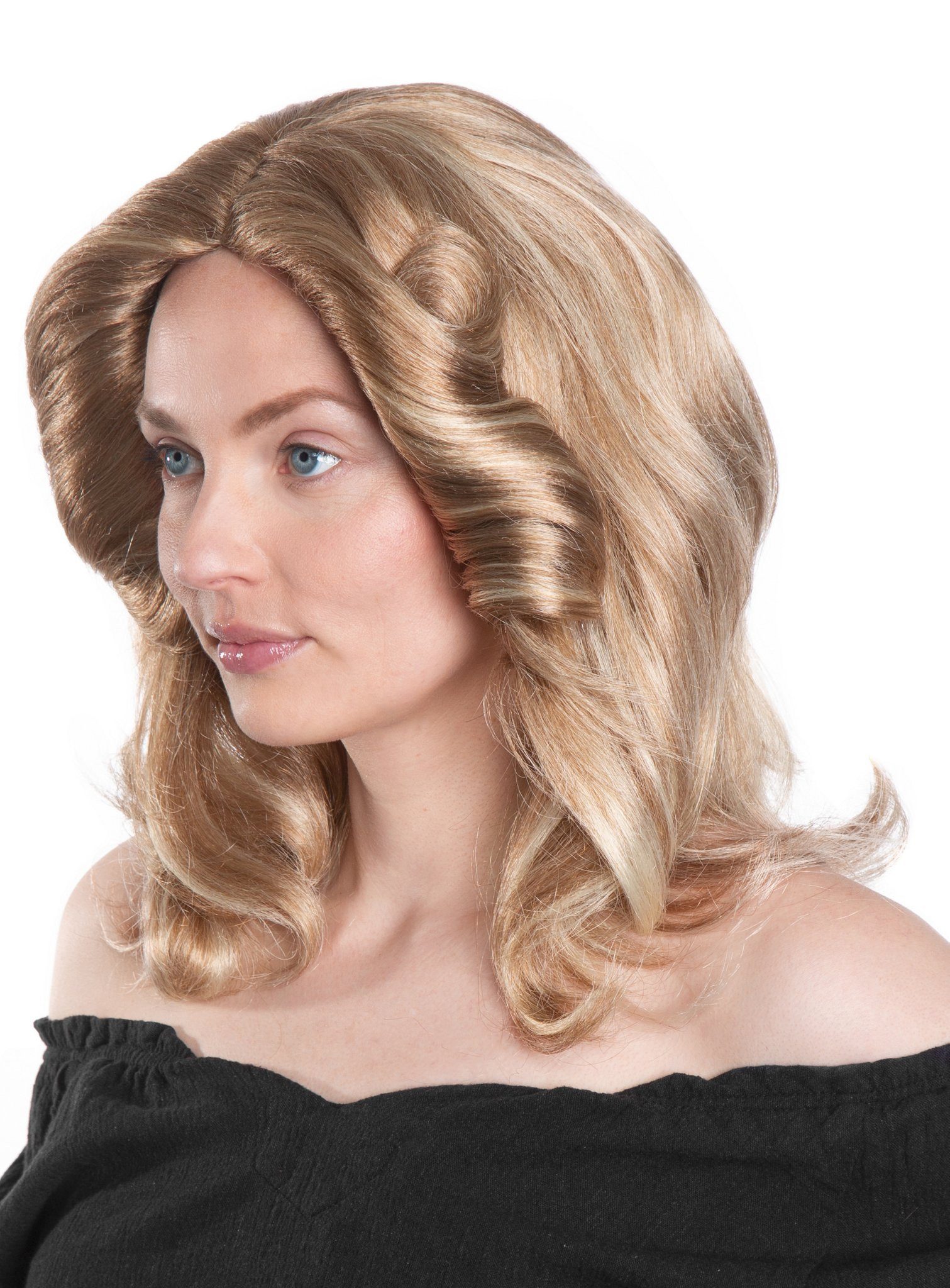 Kostüm-Perücke Blonde Perücke mit Föhnwellen - Faschingsperücke