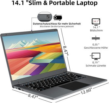 Morostron Leadbook T1 Notebook (Intel Celeron N3450, 192 GB SSD, FHD 4 GB RAM, Leistungsstarker Speicher, Anschlussdesign und portables)