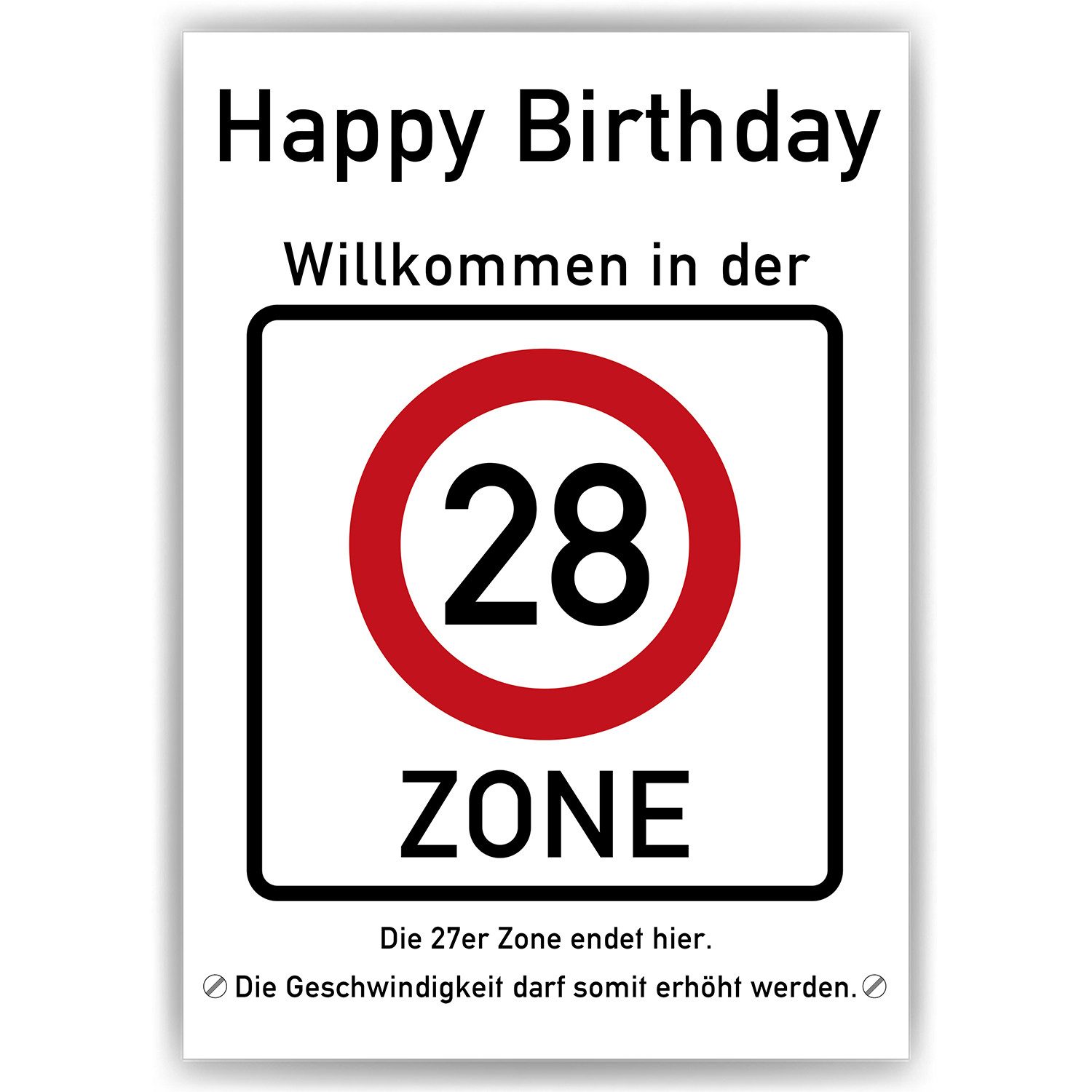 Tigerlino Poster 28. Geburtstag Geschenk Verkehrszeichen günstig online kaufen