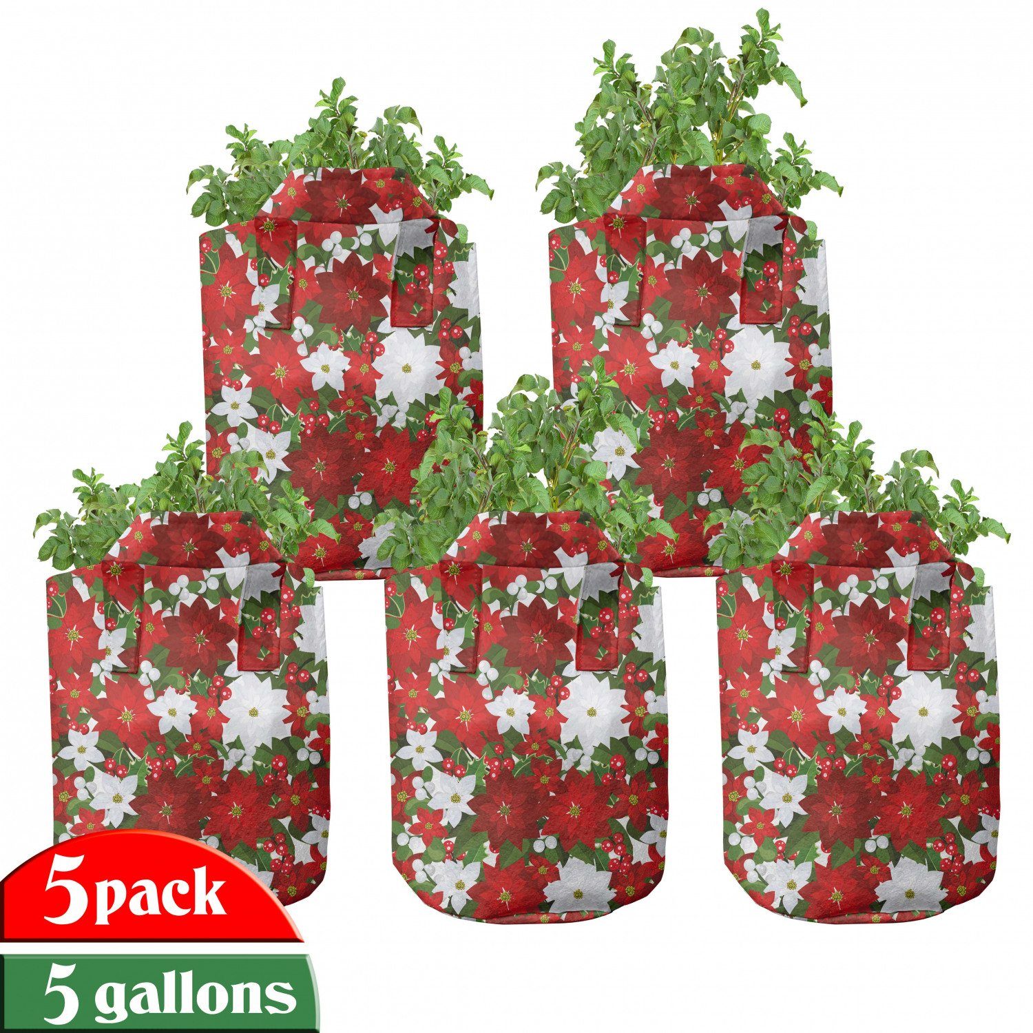 Pflanzen, Griffen Stofftöpfe für hochleistungsfähig mit Mistletoe Abakuhaus Pflanzkübel Holly Weihnachten