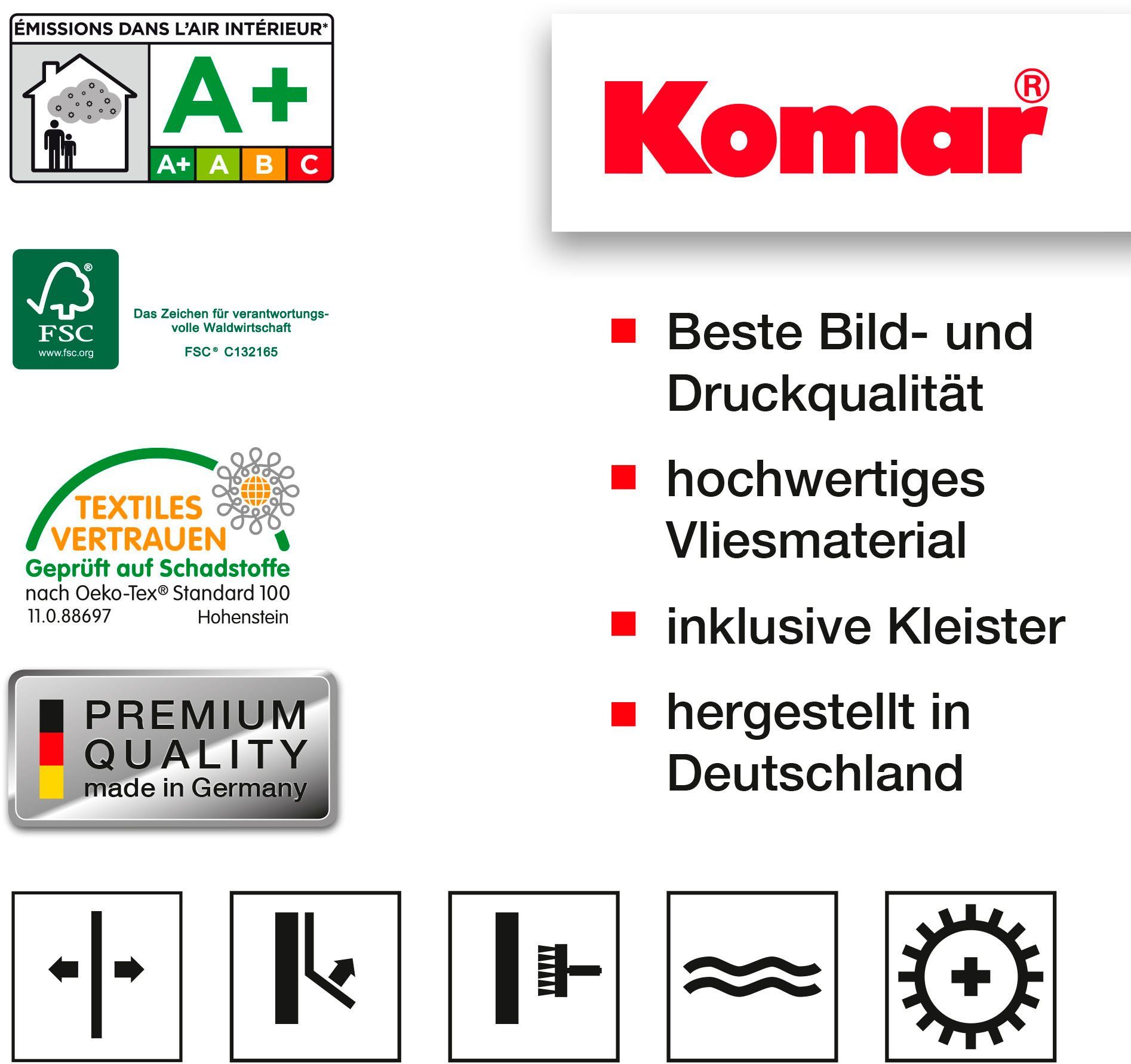 Komar Vliestapete Digitaldruck Vlies - Jaunty Jewels - Größe 200 x 250 cm, glatt, bedruckt, (1 St), Wohnzimmer, Schlafzimmer