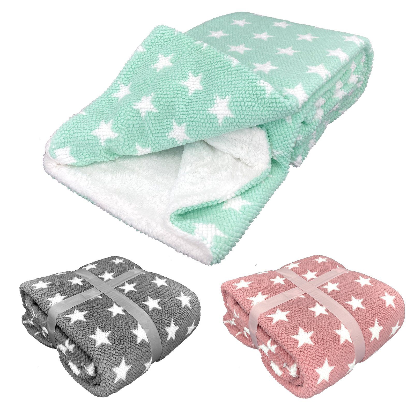 Wohndecke Flauschige Sterne Kuscheldecke 150x200 Sofadecke, günstig online kaufen