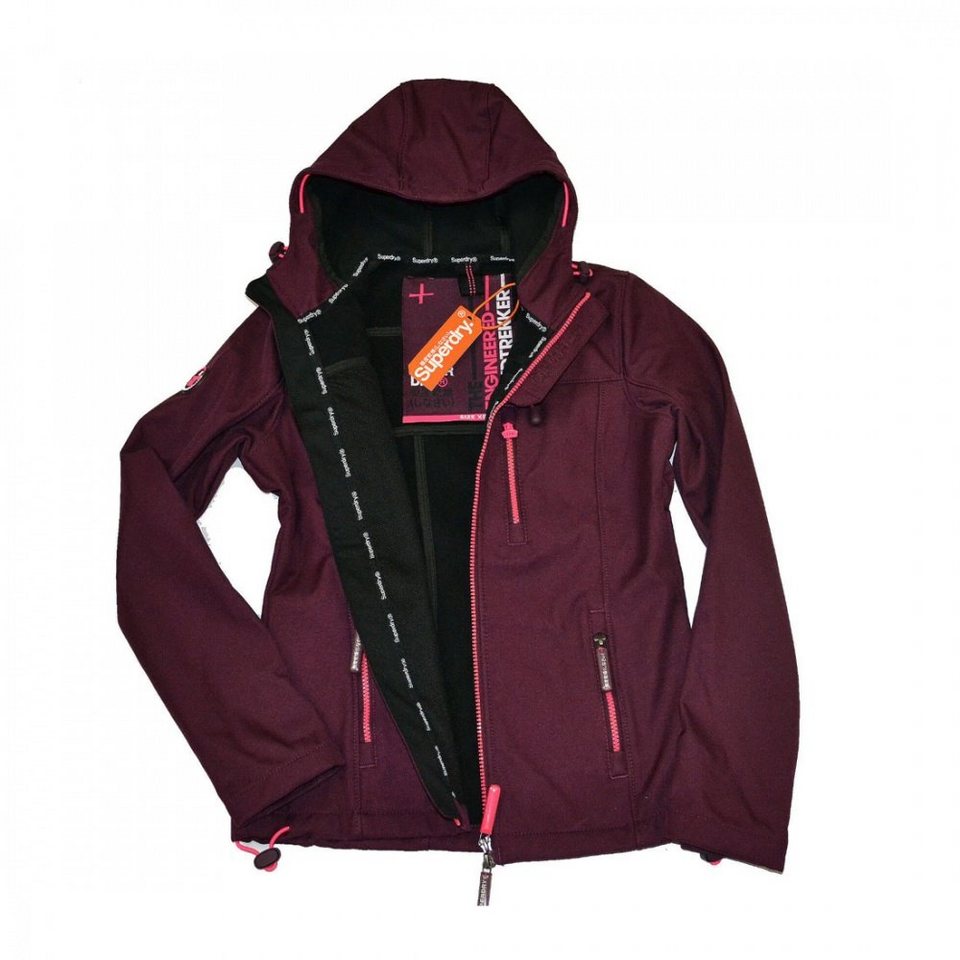 Superdry Regenjacke Softshelljacke Windtrekker Hooded Kapuze, 2-Wege-Zippe,  Reißverschlusstaschen